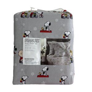 Peanuts Christmas King Sheet Set Snoopy & Woodstock Mug Marshmallows NEW